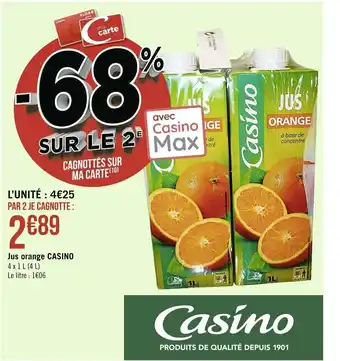 Casino Supermarchés Jus orange Casino offre