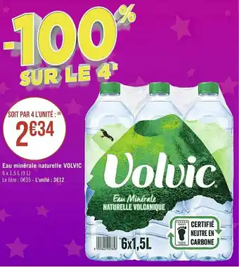 Casino Supermarchés Eau minérale naturelle Volvic offre