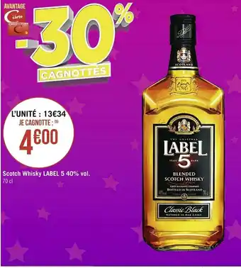 Casino Supermarchés Scotch Whisky Label offre