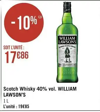Casino Supermarchés Scotch Whisky 40% vol. William Lawson's offre
