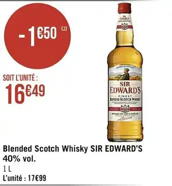 Casino Supermarchés Blended Scotch Whisky Sir Edward's offre