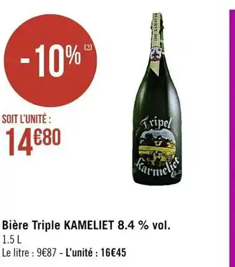 Casino Supermarchés Bière Triple Kameliet offre