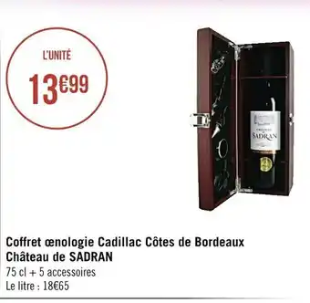 Casino Supermarchés Coffret œnologie Cadillac Côtes de Bordeaux offre