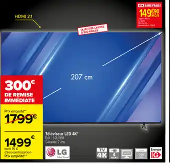 Carrefour Téléviseur LED 4K offre