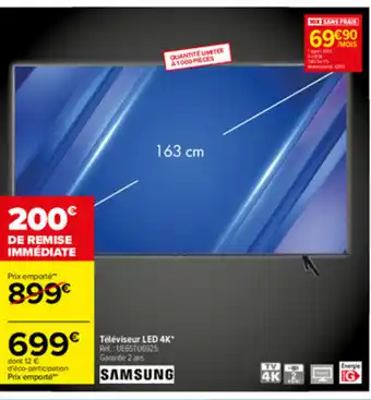Carrefour Téléviseur LED 4K Samsung offre