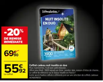 Carrefour Coffret Cadeau Nuit Insolite En Duo offre
