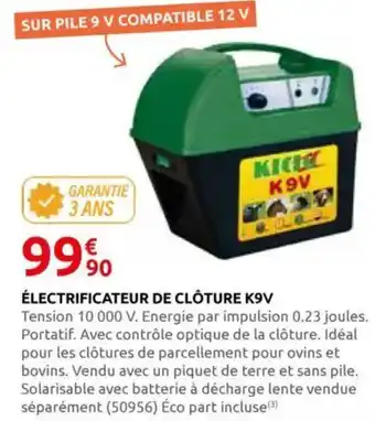 Rural Master Électrificateur de clôture k9v offre