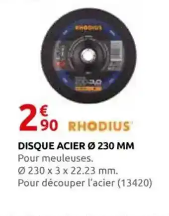 Rural Master RHODIUS Disque acier ø 230 mm offre