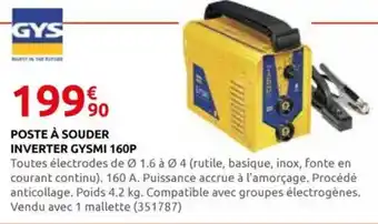 Rural Master GYS Poste à souder inverter gysmi 160p offre