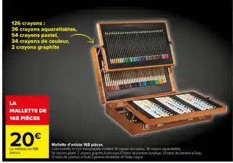 Carrefour Mallette d'Artiste 168 Pièces offre