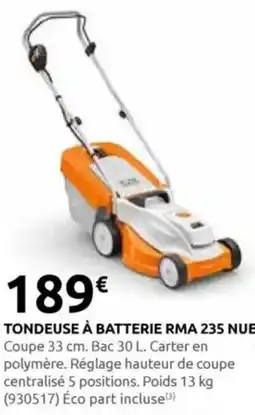 Rural Master Tondeuse à batterie rma 235 nue offre