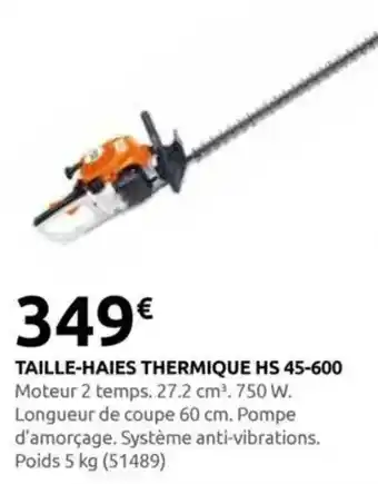 Rural Master Taille-haies thermique hs 45-600 offre