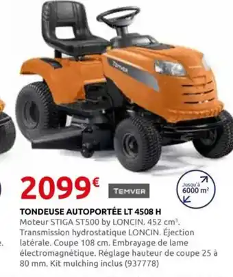 Rural Master TEMVER Tondeuse autoportée lt 4508 h offre