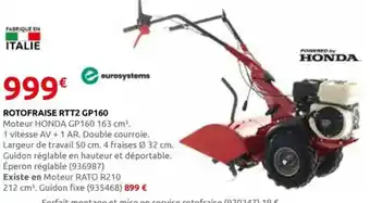 Rural Master Rotofraise rtt2 gp160 offre