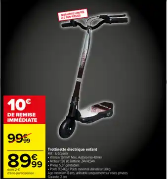 Carrefour Trottinette électrique Enfant offre