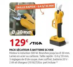 Rural Master TIGA Pack sécateur à batterie sc100e offre