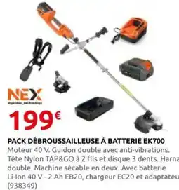 Rural Master NEX Pack débroussailleuse à batterie ek700 offre