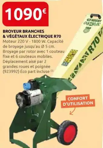 Rural Master BROYEUR BRANCHES & VÉGÉTAUX ÉLECTRIQUE R70 offre