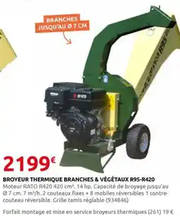 Rural Master Broyeur thermique branches & végétaux r95-r420 offre