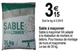 Tridôme Sable à maçonner offre