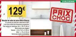 Tridôme Meuble de salle de bains 80cm Bianca offre