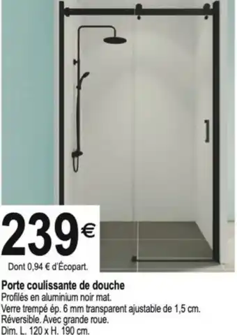 Tridôme Porte coulissante de douche offre