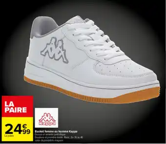 Carrefour Basket Femme Ou Homme Kappa offre