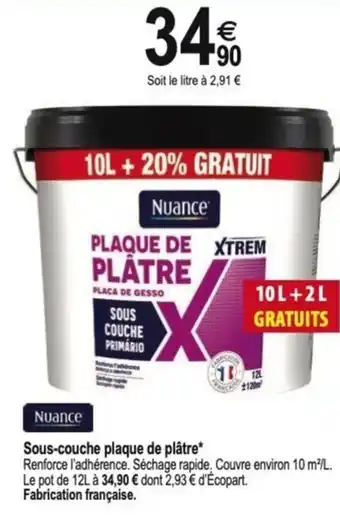 Tridôme NUANCE Sous-couche plaque de plâtre offre