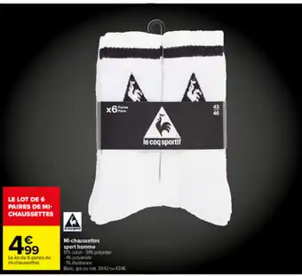 Carrefour Mi-Chaussettes Sport Homme offre
