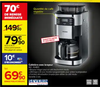 Carrefour Cafetière Avec Broyeur offre