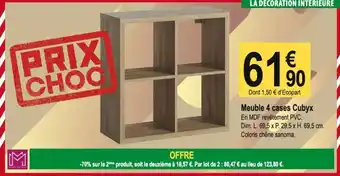 Tridôme Meuble 4 cases Cubyx offre