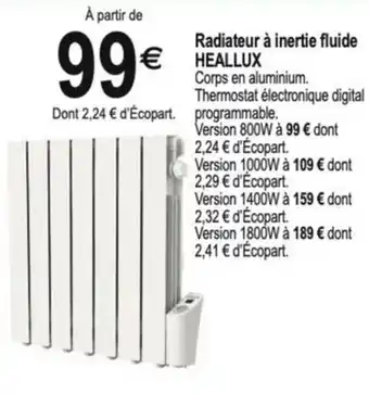 Tridôme Radiateur à inertie fluide heallux offre