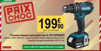 Tridôme Perceuse-visseuse à percussion sans fil 18V DHP482SFE offre