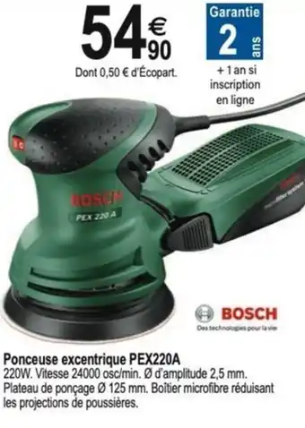 Tridôme BOSCH Ponceuse excentrique PEX220A offre