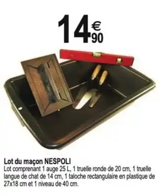 Tridôme Lot du maçon nespoli offre