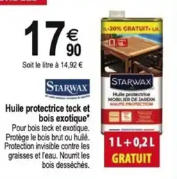 Tridôme STARWAX Huile protectrice teck et bois exotique offre