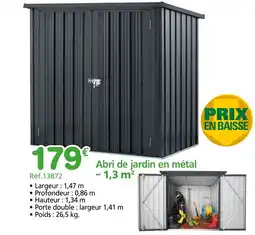 Provence Outillage Abri de jardin en métal ~ 1,3 m² offre