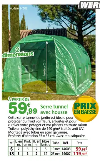 Provence Outillage Serre tunnel avec housse offre