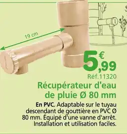 Provence Outillage Récupérateur d'eau de pluie Ø 80 mm offre