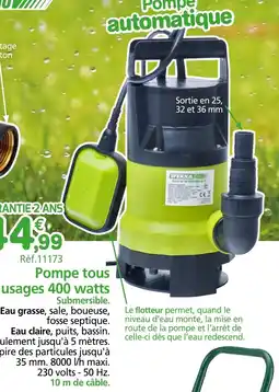 Provence Outillage WERKA PRO Pompe tous usages 400 watts offre