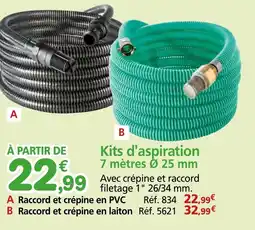 Provence Outillage Kits d'aspiration 7 mètres Ø 25 mm offre