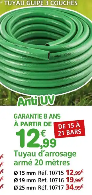 Provence Outillage Tuyau d'arrosage armé 20 mètres offre