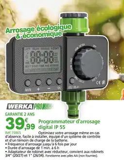 Provence Outillage WERKA PRO Programmateur d'arrosage digital IP 55 offre