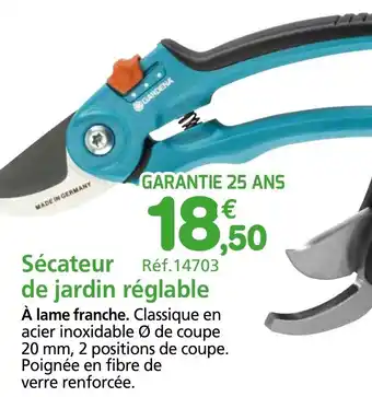 Provence Outillage Sécateur de jardin réglable offre