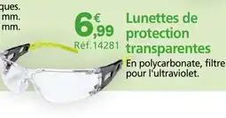 Provence Outillage Lunettes de protection transparentes offre