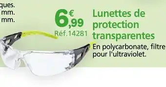 Provence Outillage Lunettes de protection transparentes offre