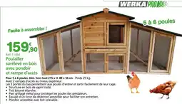 Provence Outillage WERKA PRO Poulailler surélevé en bois avec pondoir et rampe d'accès offre