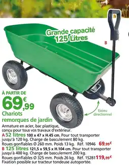 Provence Outillage Chariots remorques de jardin offre