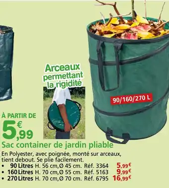 Provence Outillage Sac container de jardin pliable offre