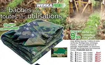 Provence Outillage WERKA PRO Bâche de camouflage 130 g/m² offre